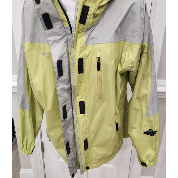 Columbia Titanium Omni Tech Rain Windbreaker Jacket Yellow/Gray Women's Large - Picture 8 of 16